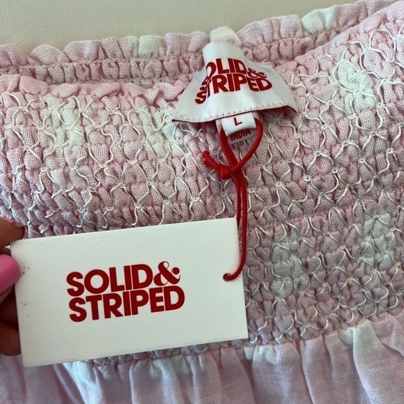 Solid and Striped The Willow Skirt Dress Linen Gauze Gingham Size Large NWT - Picture 15 of 16